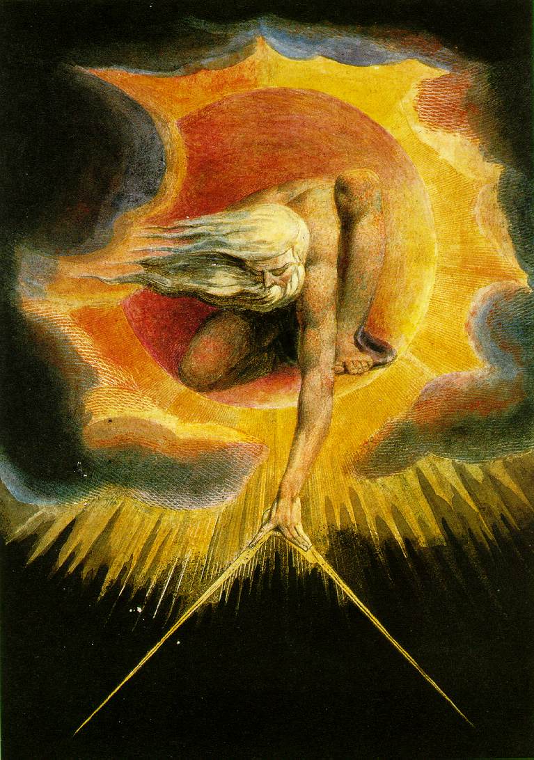William Blake, "Ancient of Days," 1794, watercolor etching.